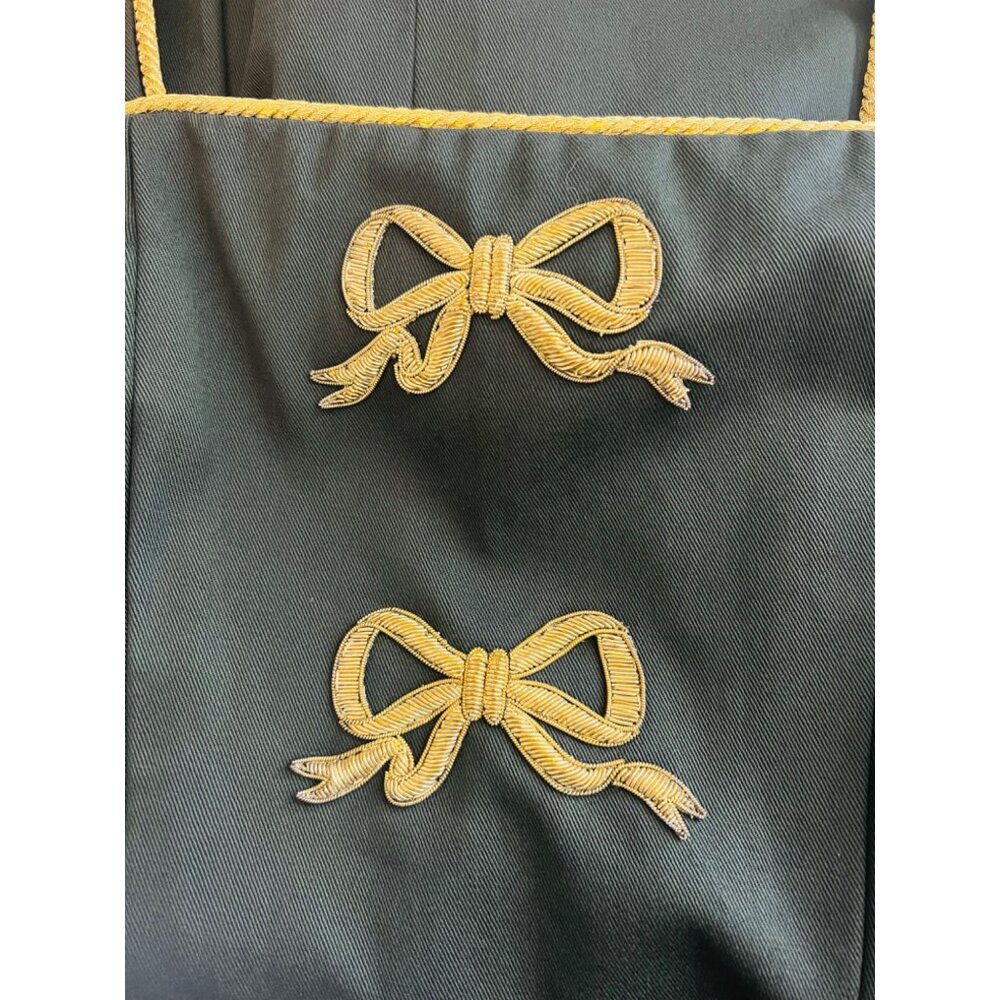 Albert Nipon Isabell Gerhart Vintage 60s Dress Black Gold Bows Sz 4 - Picture 11 of 12